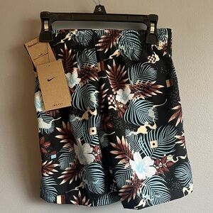 Nike kids Floral Athletic Shorts - Black and Blue